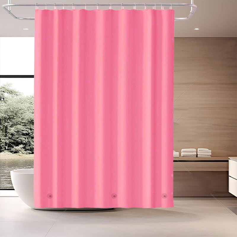 TIKABC Red Shower Curtain Liner, 4G PEVA Shower Liner, Plastic Peva Waterproof Shower Curtains, 72x72 inch with Grommet Holes 3 Magnetic Weights - Image 1